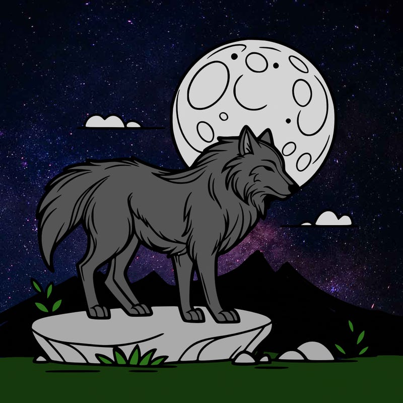 wolf moonlight