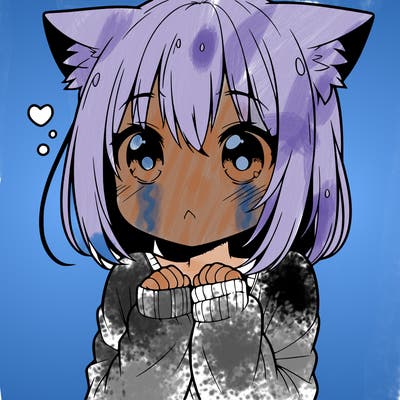 shy anime catgirl
