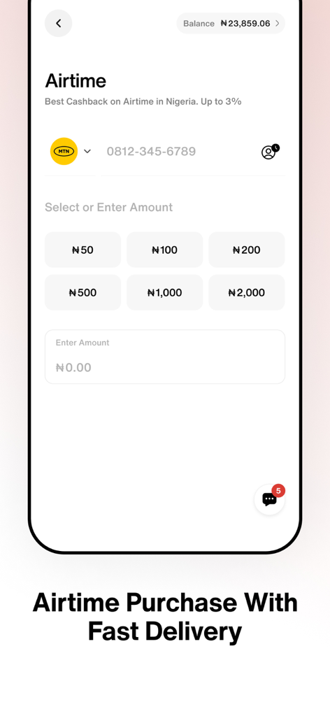 ZedApp: Digital Payments - Mobile screen of ZedApp showing options for instant airtime purchase with fast delivery.