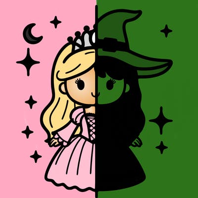 split princess and witch
