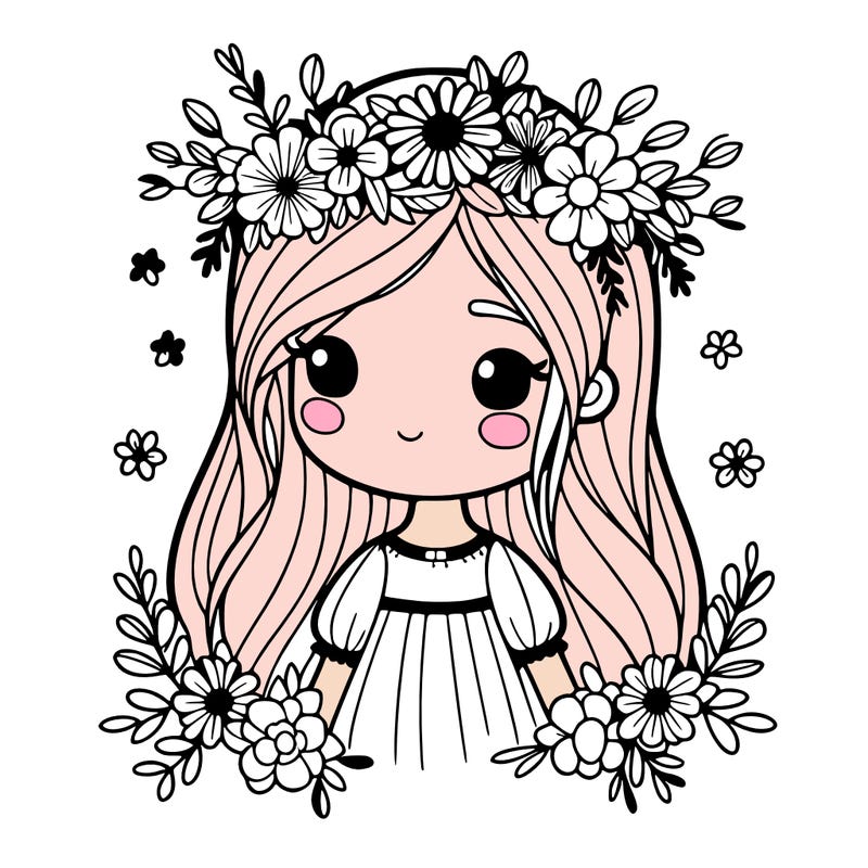 girl with flowers crown