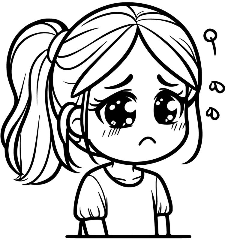 a girl being sad