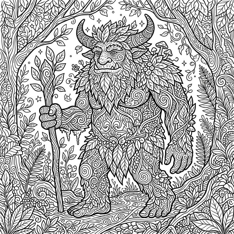 Step into an enchanted forest with this stunning Zentangle Forest Troll coloring page, featuring a majestic woodland guardian intricately woven with natural patterns. Perfect for experienced colorists seeking a calming and complex artistic challenge.