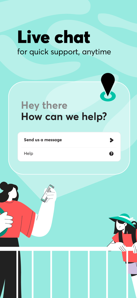 Ferryhopper - Pantalla de chat en vivo en la aplicación Ferryhopper que proporciona asistencia rápida para los viajeros