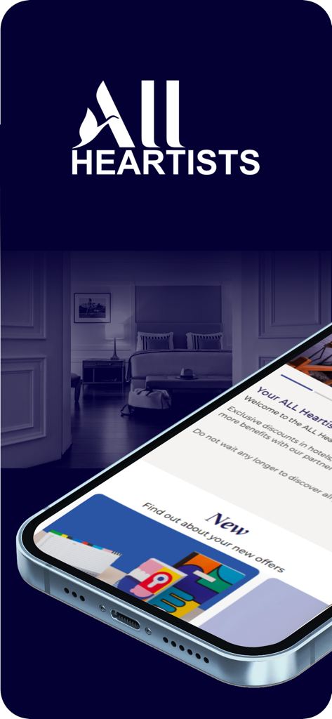 ALL Heartists program - ALL Heartists app showing Accor employee benefits on a smartphone screen