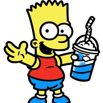 bart with a slushy