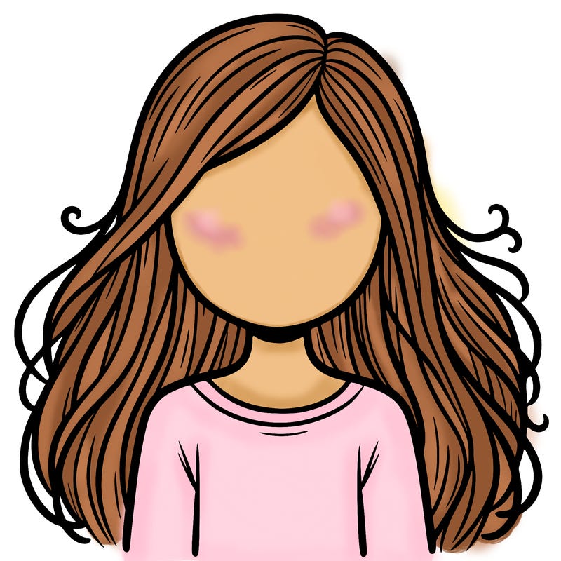 faceless girl with long hair