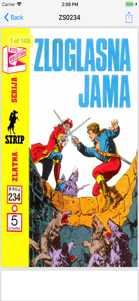 Digital cover of the Komandant Mark comic book Zloglasna Jama from the Zlatna Serija collection