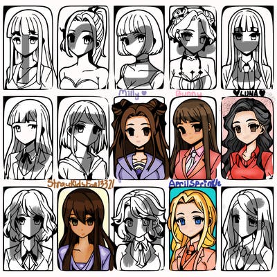 girls that look diffrent anime