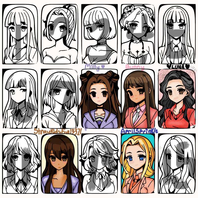 girls that look diffrent anime