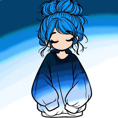 girl with baggy sweatshirt and messy bun