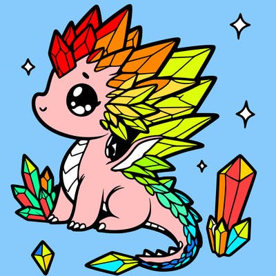 little cute crystal dragon