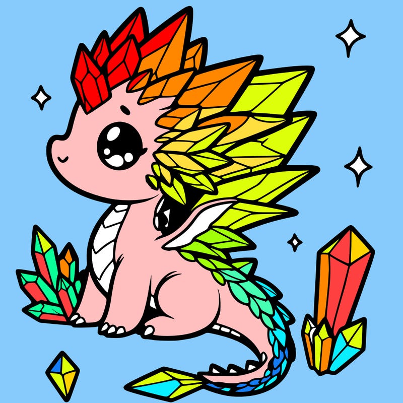 little cute crystal dragon