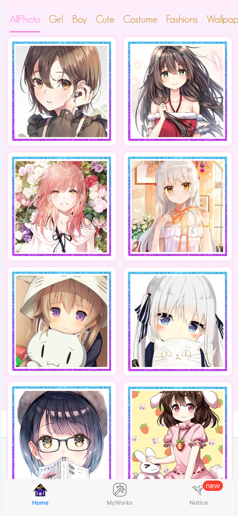 Anime Color - Paint by Number - Una selección de lindos personajes de chicas anime disponibles para colorear en la galería de la aplicación