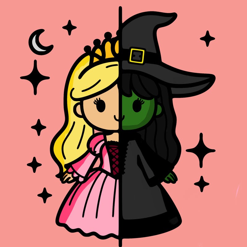 split princess and witch