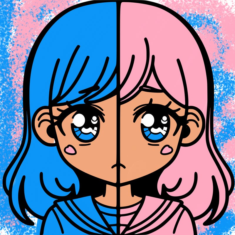 a split of a girl