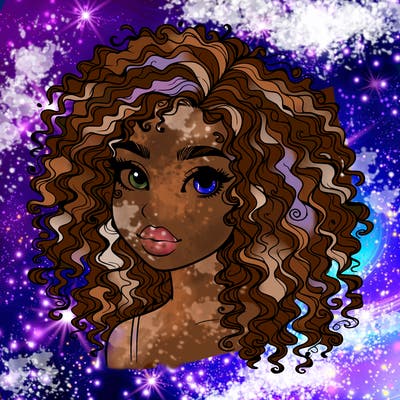 girl with curly hair realistic