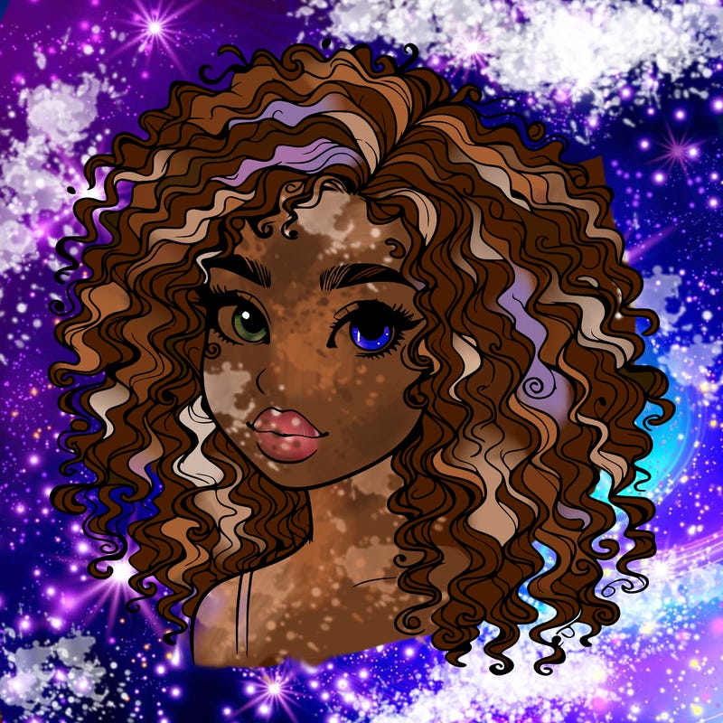 girl with curly hair realistic