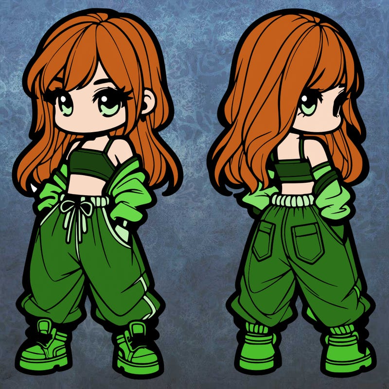 girl in crop top and baggy pants