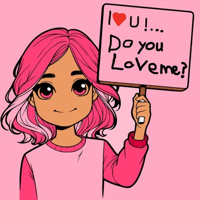 realistic girl holding up a sign