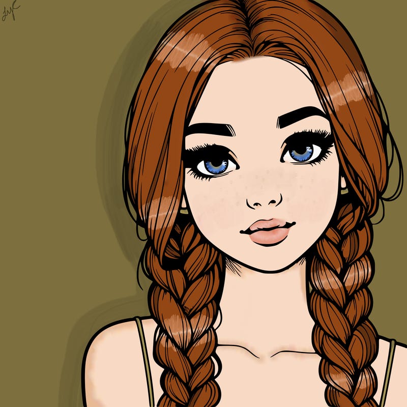realistic girl with braids