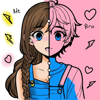 realistic girl boy split