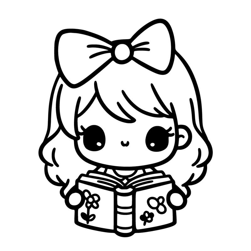 cute girl with a book