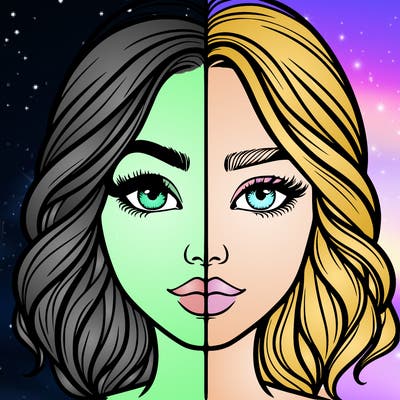 realistic girl split half