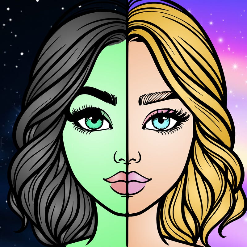 realistic girl split half