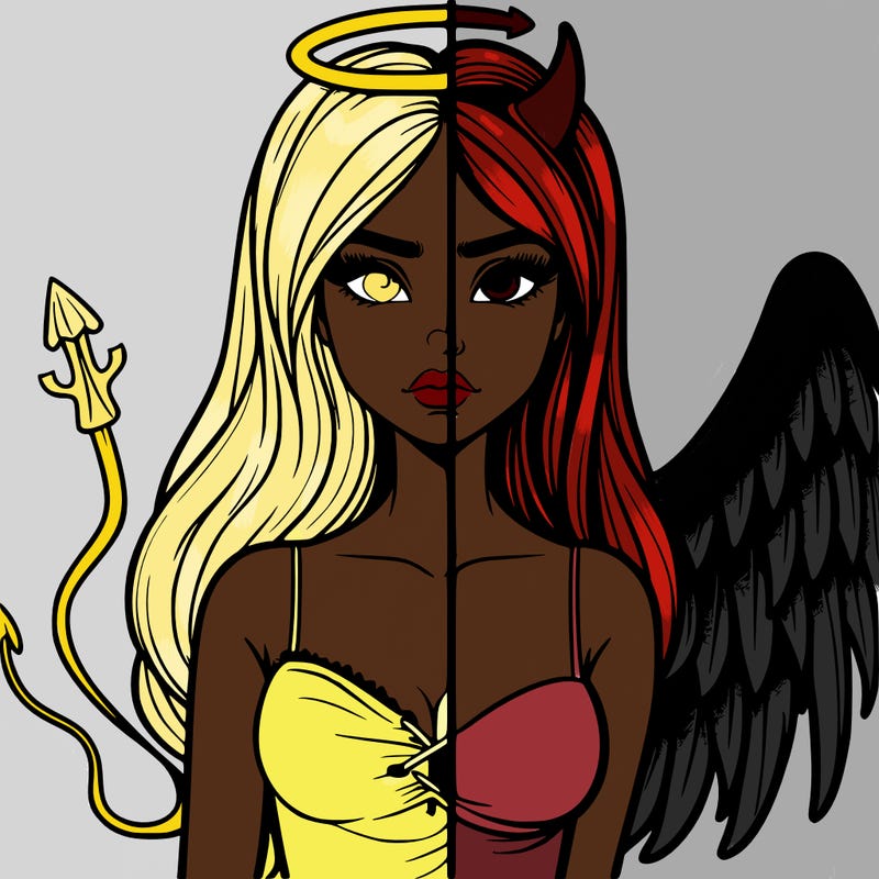 devil vs angel realistic girl