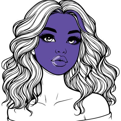 realistic girl with wavy hair and lips