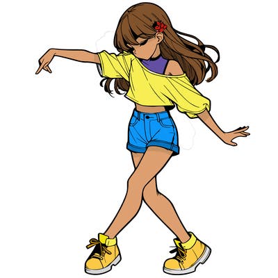 realistic girl danceing