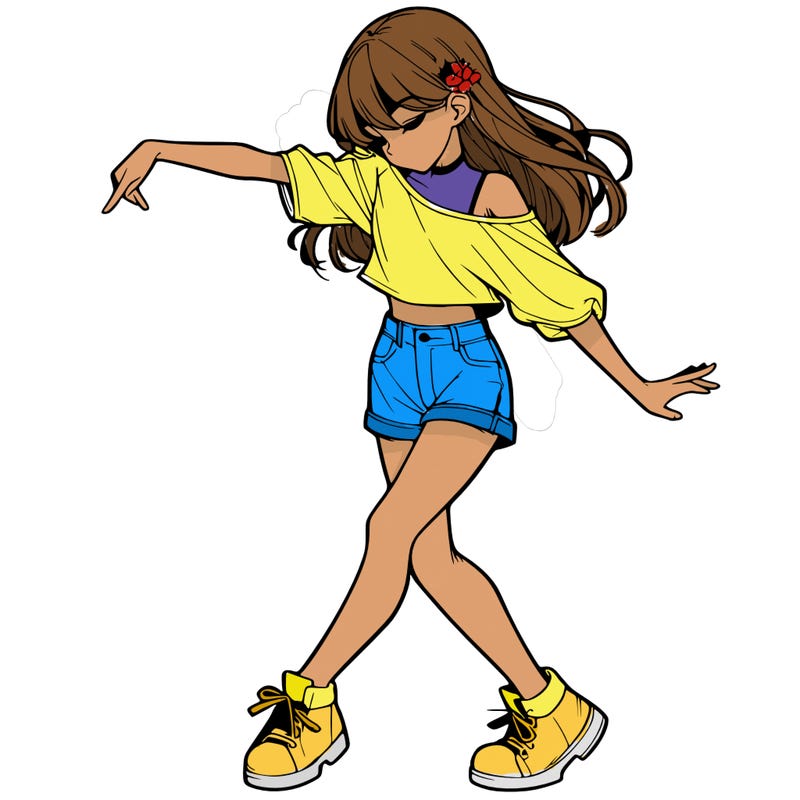 realistic girl danceing
