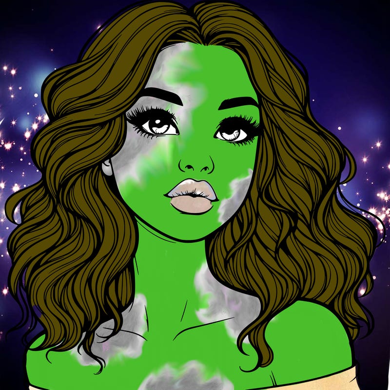 realistic girl with wavy hair and lips