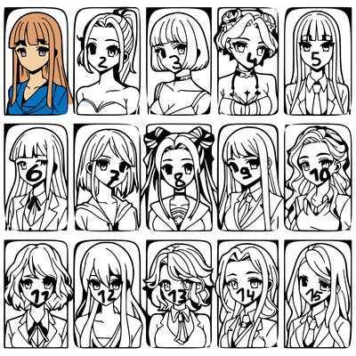 girls that look diffrent anime