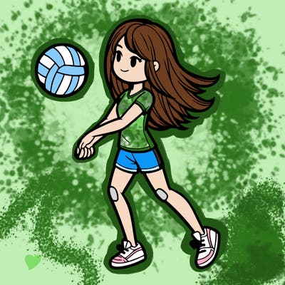 volleyball girl realistic
