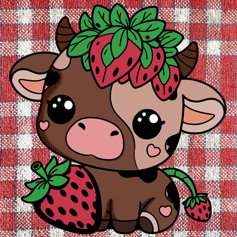 cute strawberry cow