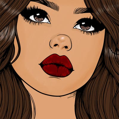 really realistic girl with lips