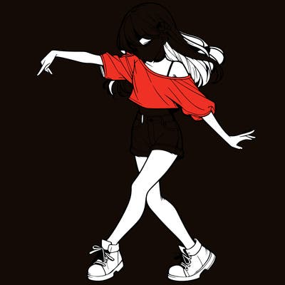 realistic girl danceing