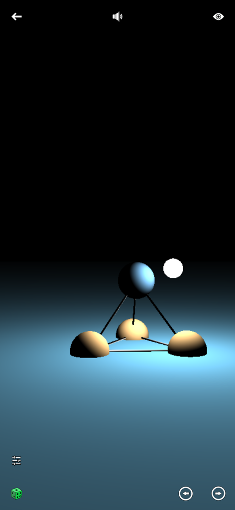 ストレス解消と感覚遊びのための、光る球体を持つミニマリストなインタラクティブ3D幾何学シミュレーション