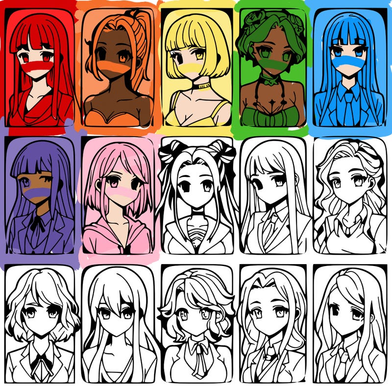 girls that look diffrent anime