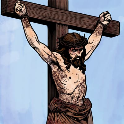 jesus realistic on the cross
