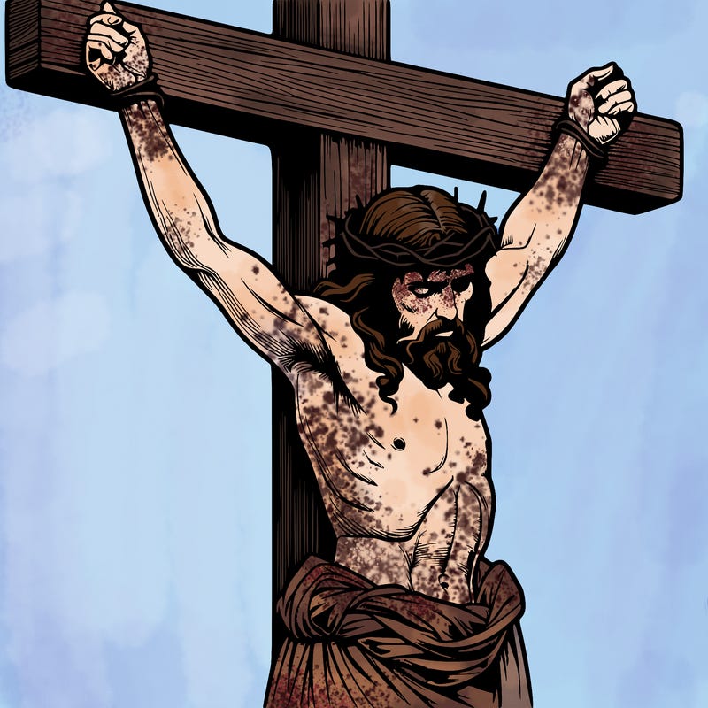 jesus realistic on the cross