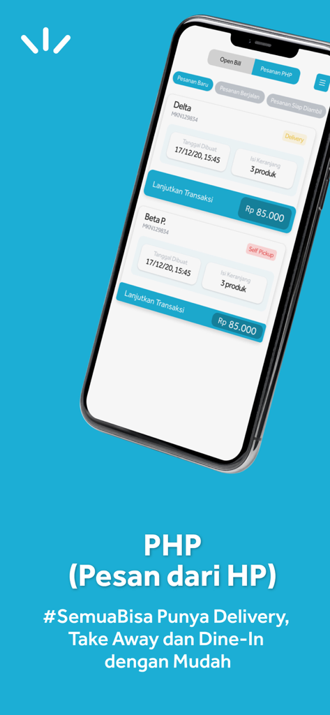 Youtap POS mobile app screen for managing mobile orders and deliveries.