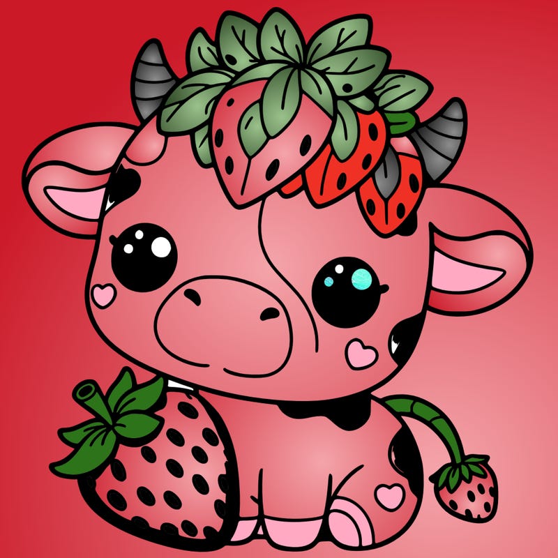 cute strawberry cow