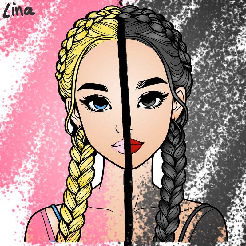 realistic girl with braids