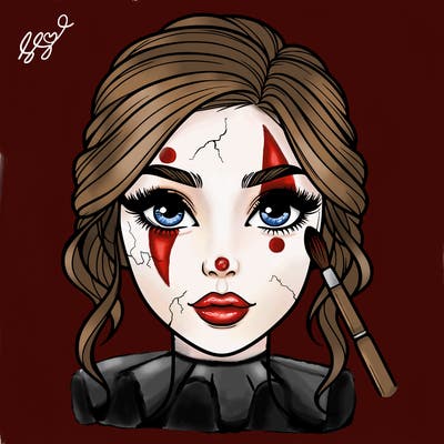 realistic person with makeup