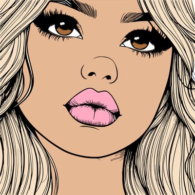 really realistic girl with lips