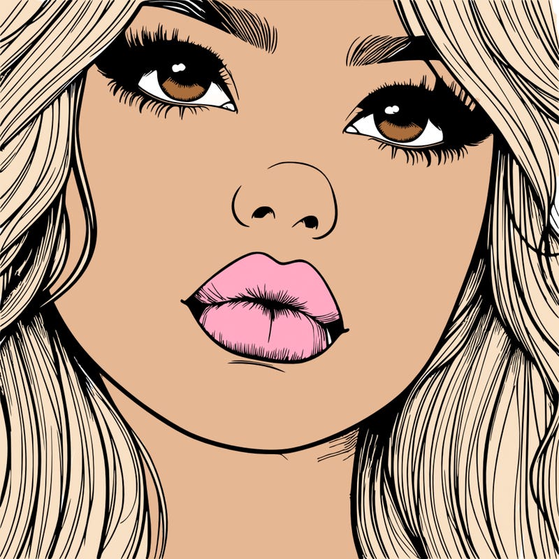 really realistic girl with lips
