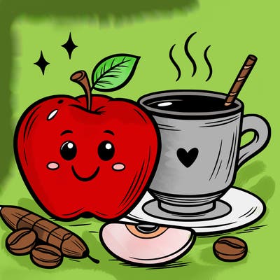 apple and morning coffee
